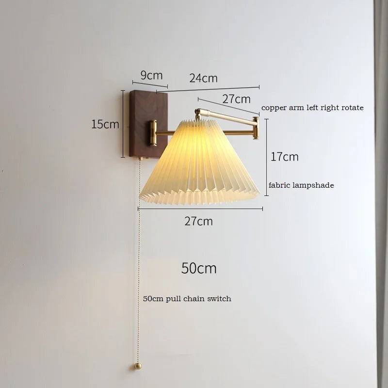 left Right Totate LED Wall Lamp Beisde Pull Chain Plug In Switch Bedroom Living Room Light Nordic Modern Sconce Wandlamp