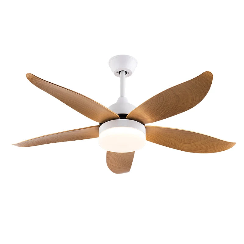 Modern Simple Remote Control Wood Grain Low Floor DC Motor Ceiling Fans With Ceiling Fan With Light Home Fan 220V Home Decor