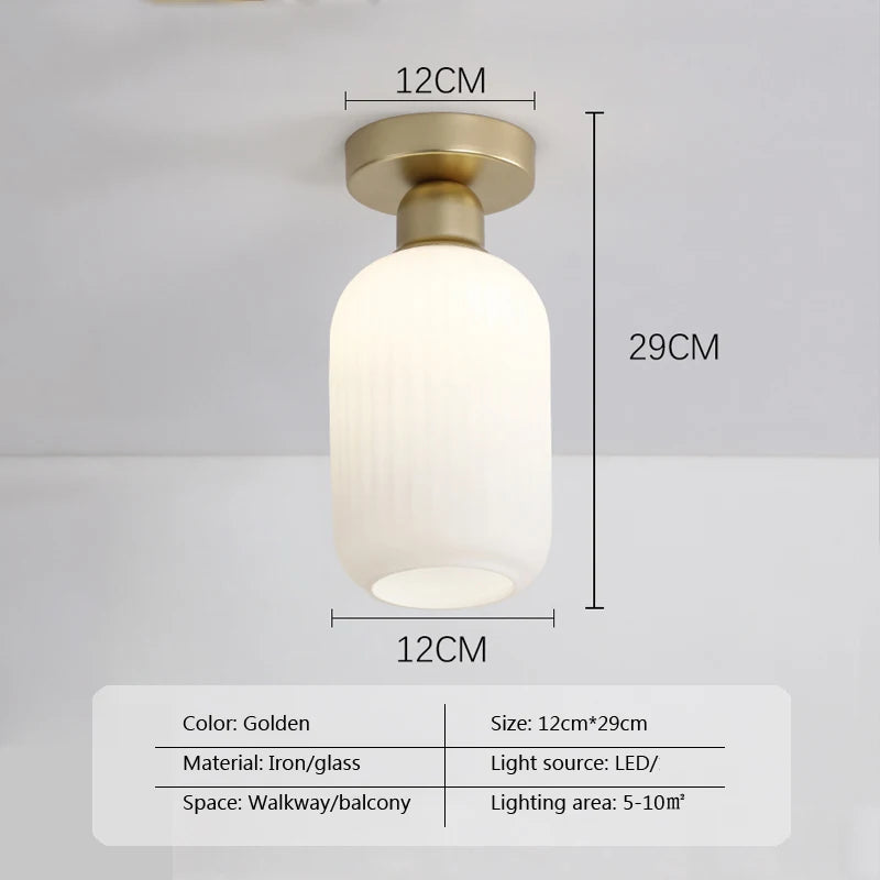 Nordic ceiling light glass lamp balcony home checkroom light luxury American simple corridor entrance hallway aisle light