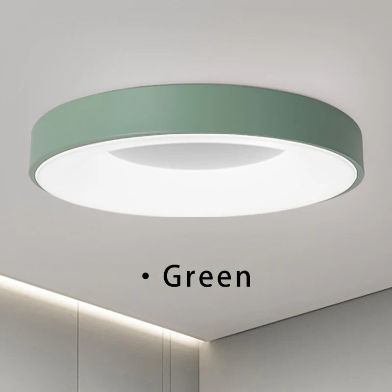 LED Ceiling Light Nordic Macaron Circular 110V-260V Dimmable Bedroom Corridor Study Balcony Children's Room Home Light