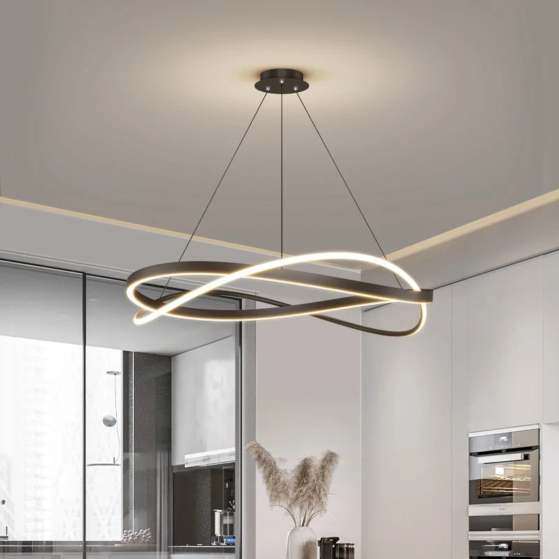 Minimalist Light Luxury Living Room Pendant Lights Post-modern Simple Restaurant Light Bedroom Full Spectrum Smart Chandelier