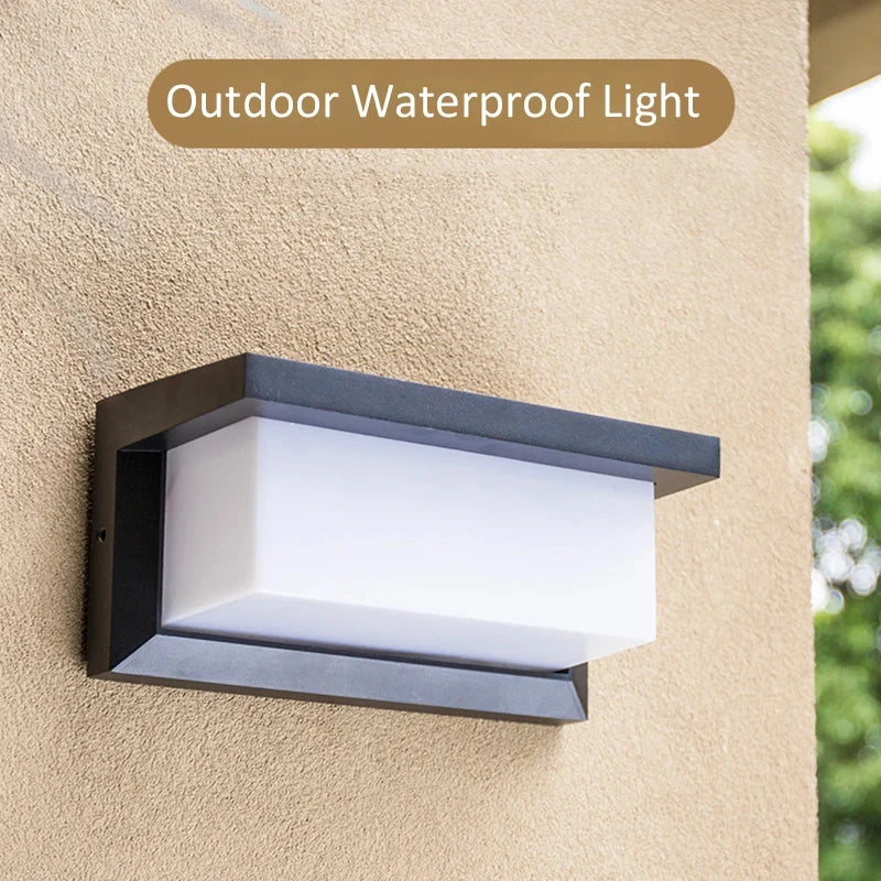 Grey 18W Outdoor Lighting Modern Wall Light LED Villa Garden Lawn Wall Exterior Waterproof Lighting Fixture Housing Lamps