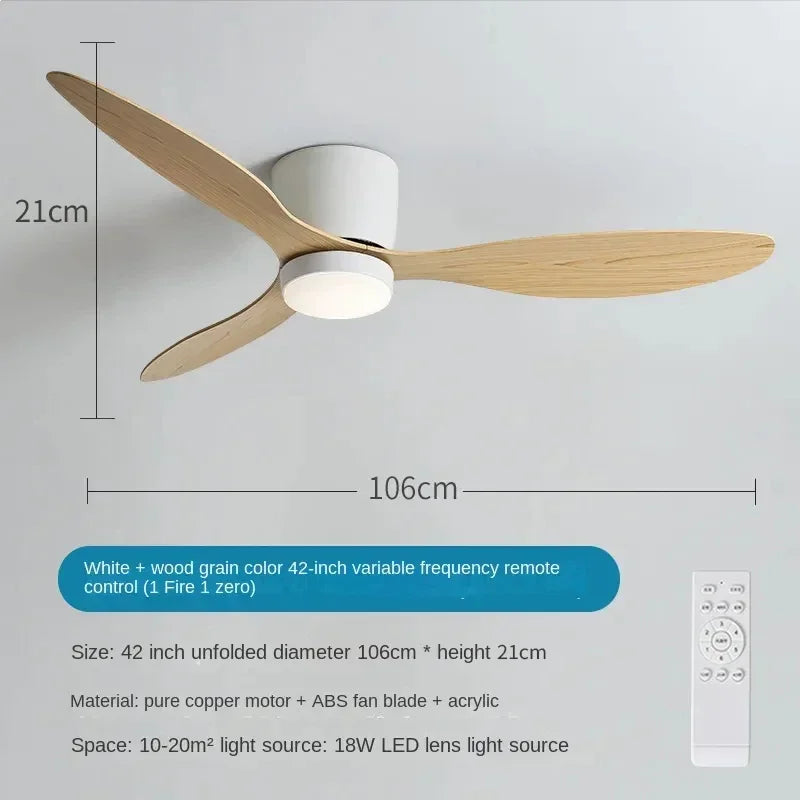 Ceiling Mounted FanLight Intelligent Ceiling FanLamp Bedroom Restaurant Household Lowfioor Electric Fan CeilingLamp Nordic Style