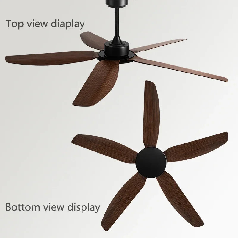 58Inch Black Ceiling Fan DC With Remote Control Americans Industry Commercial use Restaurant Strong Winds No Light Electric Fan