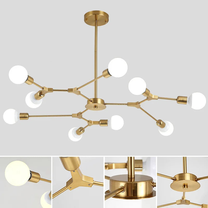 Decorations Living Room Chandelier Ceiling Light Bedroom Dining Room Restaurant Nordic Chandelier Iron Hanging Lamp AC110-240v