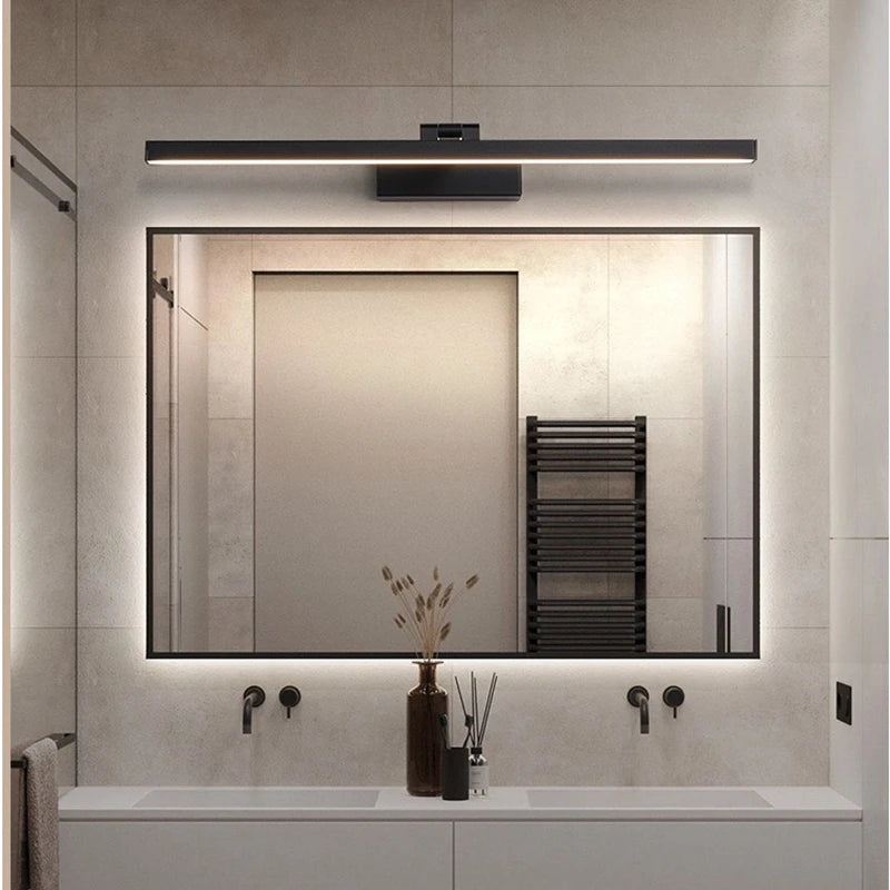 Modern Wall Lamp Led mirror light bathroom Wall Light waterproof Cosmetic Mirror Lamp Black white L40CM L60CM L70CM L90CM L110CM