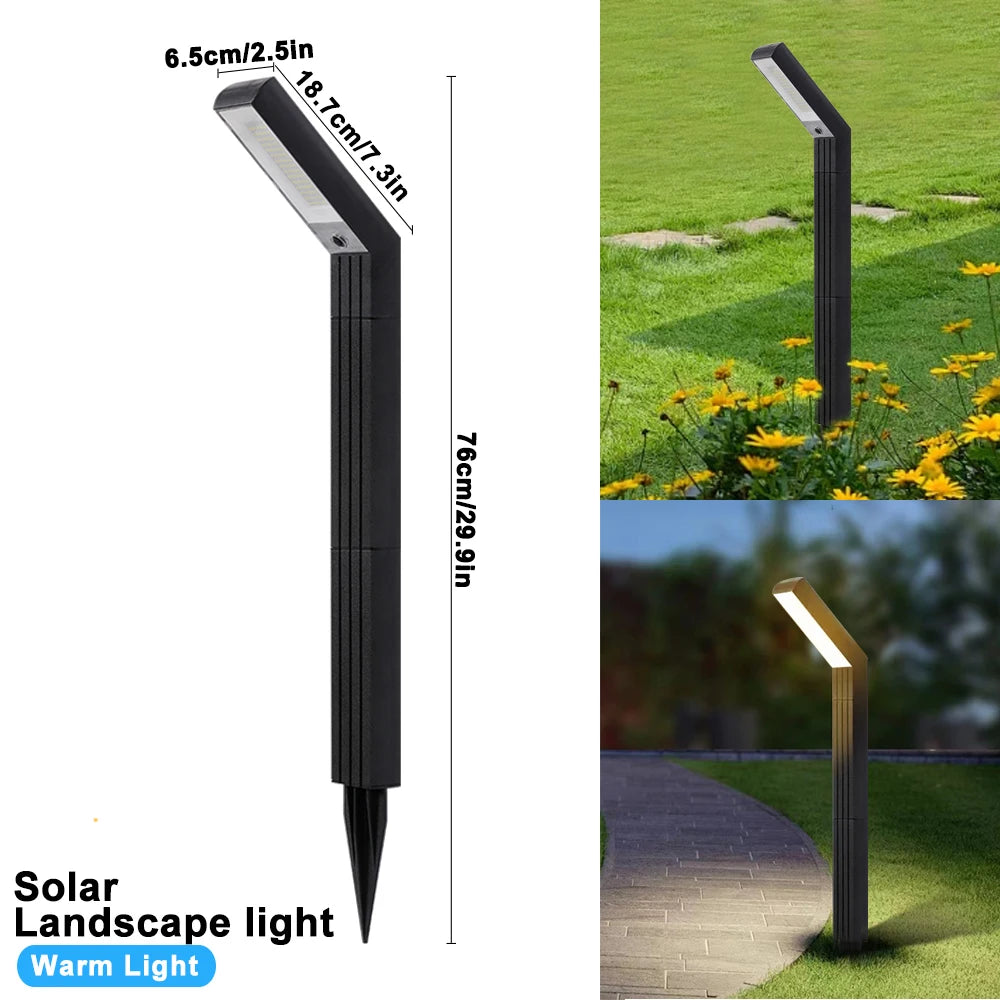 Solar Lawn Lamp Outdoor Powered Pathway Lights Waterproof Bright Walkway Landscape Lamp Path Driveway Lawn Garden Warm White