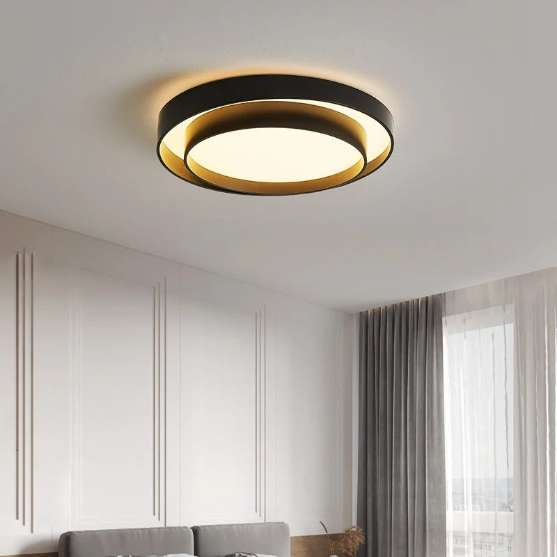 Circle Bedroom LED Ceiling Lights White Black Lighting Household Lamps Living Room Bedroom Luminaria Nordic Home Decor Lustre