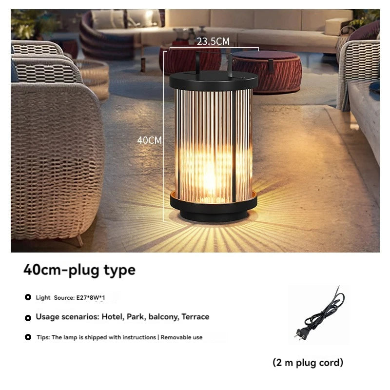 Outdoor Waterproof Solar Garden Lamp Glass Lantern Garden Floor Lamp Street Lamp Villa Courtyard Lawn Light