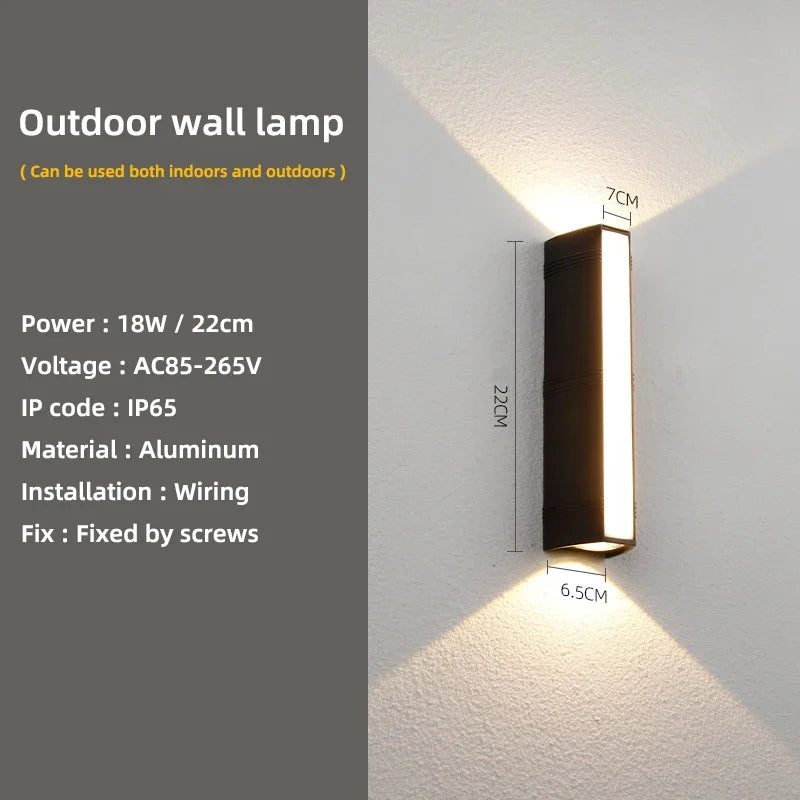 Outdoor Wall Lamp IP65 Waterproof Garden Courtyard Exterior Wall Lamp Modern Minimalist Aluminum Lamp Body Three-sided Lighting