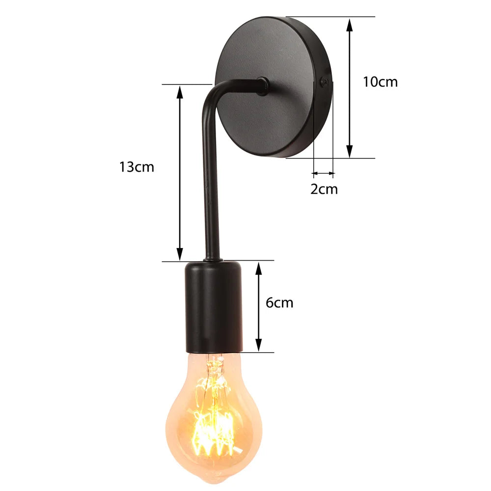 E27 Nordic Modern Wall Lamp Iron Indoor Lighting Bedside Bathroom Bedroom Lamp Sconce Background Wall Light Fixture Decor