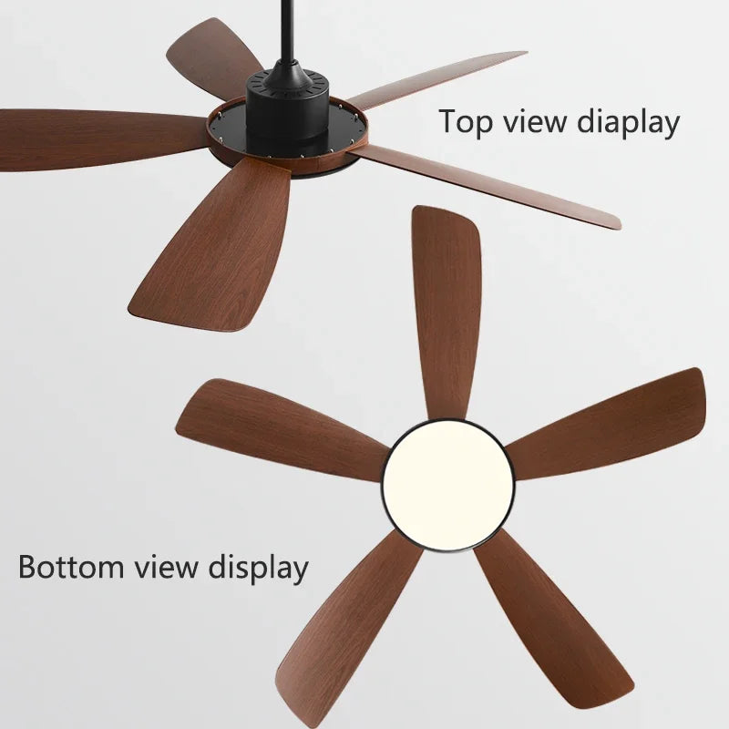 56 Inch Restaurant Fan with 60W LED Llights 5 Blade DC motor Ceiling fan Support Remote Control 110V 220V