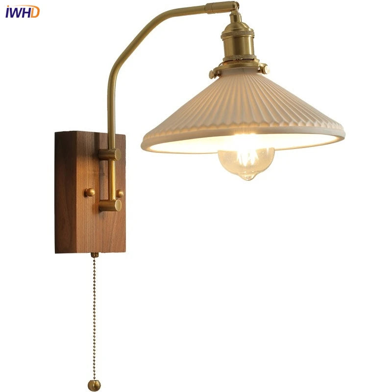 Ceramic Copper LED Wall Light Indoor Room Decor Rotatable Wall Lamp Bedroom Lamps 90V-260V E27 Home And Decoration Lampara