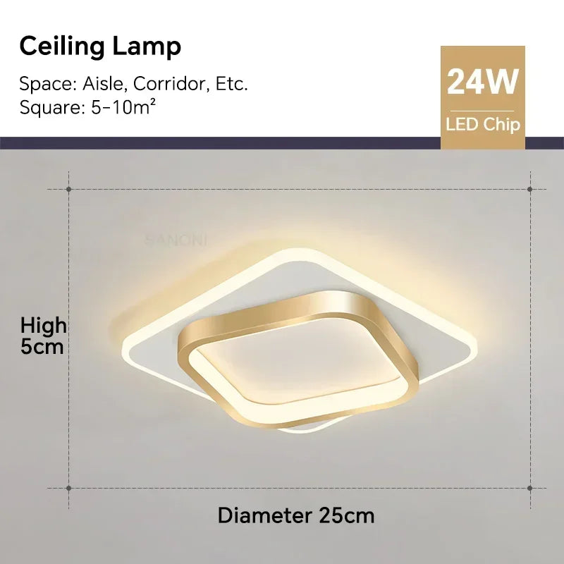 Modern LED Aisle Ceiling Light Chandelier For Corridor Stairs Foyer Balcony Bedroom Bathroom Indoor Lighting Fixtures Luster