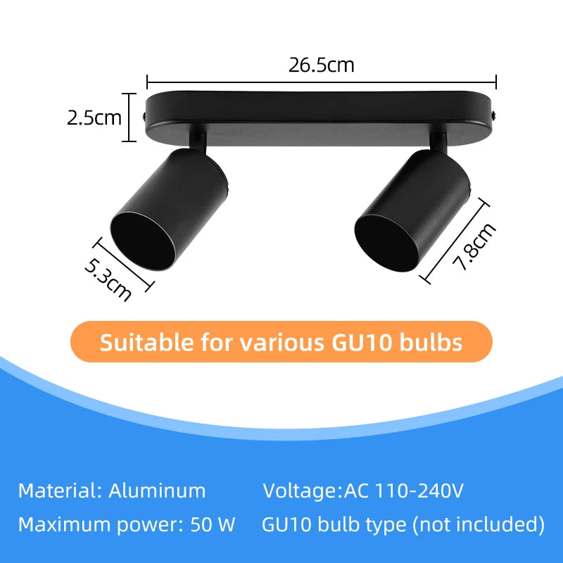 GU10 Spotlight Led Ceiling Spot Light Fixture for Living Room Decor Kitchen Bedroom Lamp Track Light Indoor Ceiling Lighting