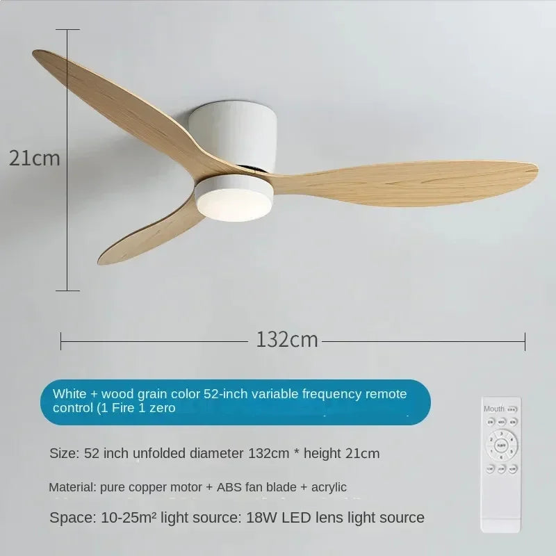 Ceiling Mounted FanLight Intelligent Ceiling FanLamp Bedroom Restaurant Household Lowfioor Electric Fan CeilingLamp Nordic Style