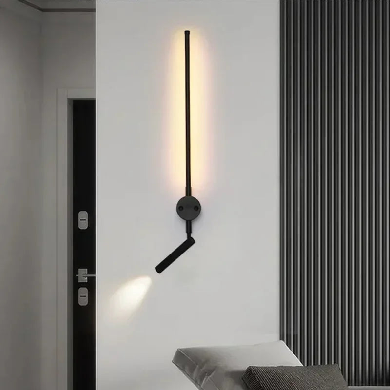 Modern LED Wall Lamp with switch Bedroom Stairs Hallways Dining Living Room Nordic Art Background Decor Black Lights Bathroom