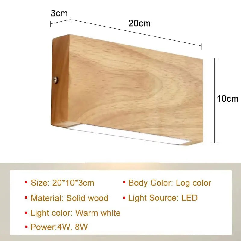 Japanese-Style Wall Lights Staircase Solid Wood Wall Lamps Bedroom Study Living Room Background Wall Decorative Lighting Fixture