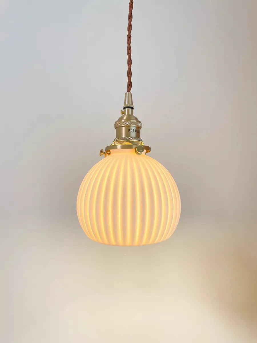 Copper Ceramic Ball LED Hanging Light Fixtures Hanglamp Bedroom Dining Living Room Lights Nordic Modern Pendant Lamp