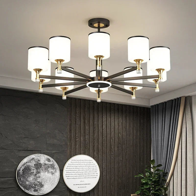 New Nordic Ceiling Chandeliers Glass Shade Golden Led Pendant Lamp Living Room Restaurant Hotel Lighting Home Decor Light