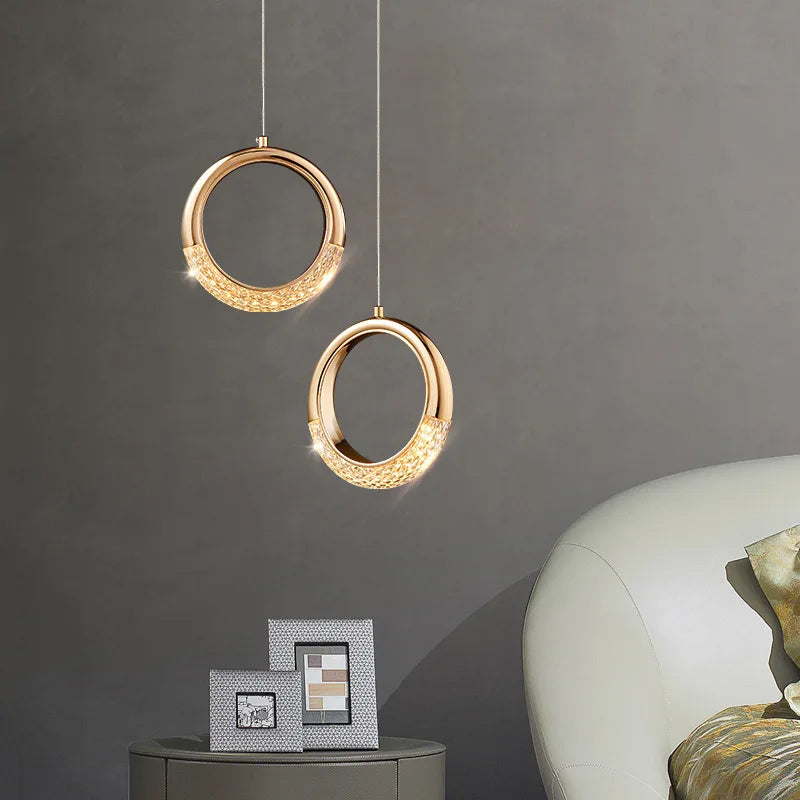 Light Luxury Bedside Bedroom Light Modern Minimalist Bar Pendant Light Background Wall Light Bedside Small Pendant Light