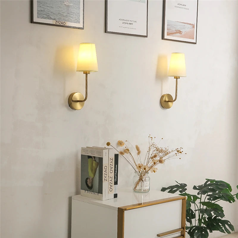 Nordic Minimalism LED Wall Lamp Modern Simple linen lampshade elbow wall Lights for Home Decor Living Room Stairs Light Fixtures