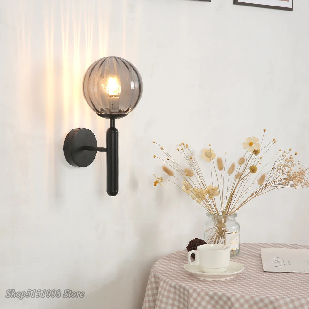 Nordic Wall Lamp Modern Bedroom Beside Glass Ball LED Wall Light Fixture Walllamp Lighting Bathroom Mirror Stair Light Luminaria