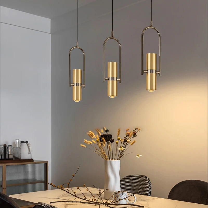 Fumi Gold Pendant Light Fixtures, Rotating  Modern Pendant Lights for Kitchen Island, Industrial  Pendant Lamp for Dining Table