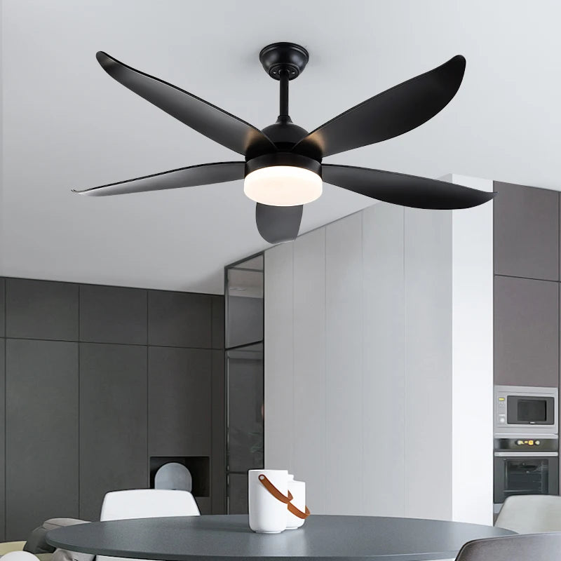 Modern Simple Remote Control Wood Grain Low Floor DC Motor Ceiling Fans With Ceiling Fan With Light Home Fan 220V Home Decor