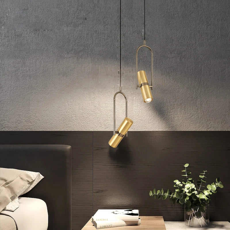 Fumi Gold Pendant Light Fixtures, Rotating  Modern Pendant Lights for Kitchen Island, Industrial  Pendant Lamp for Dining Table