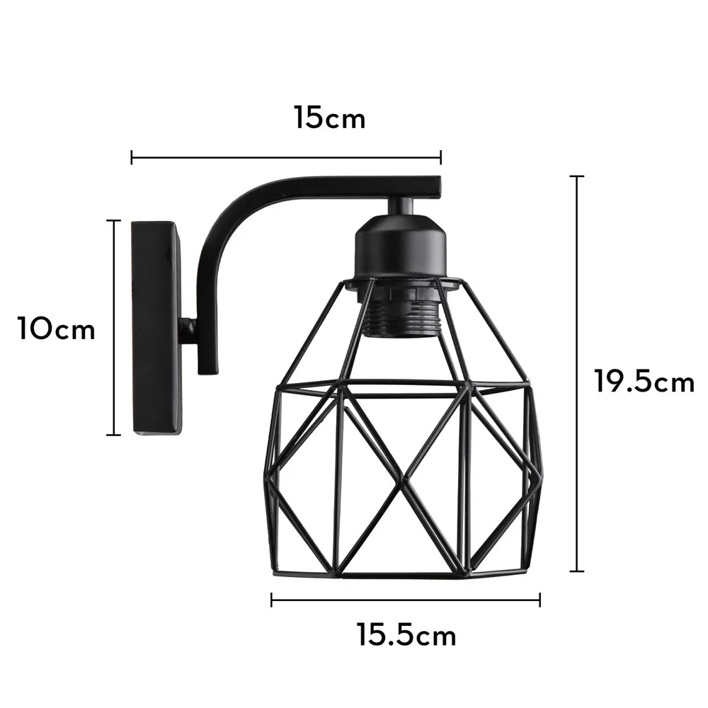 American Retro Sconce Wall Lamp Modern Loft Bedside Lights E27 Plated Iron Industrial Home Decor Lighting Fixtures Luminaria