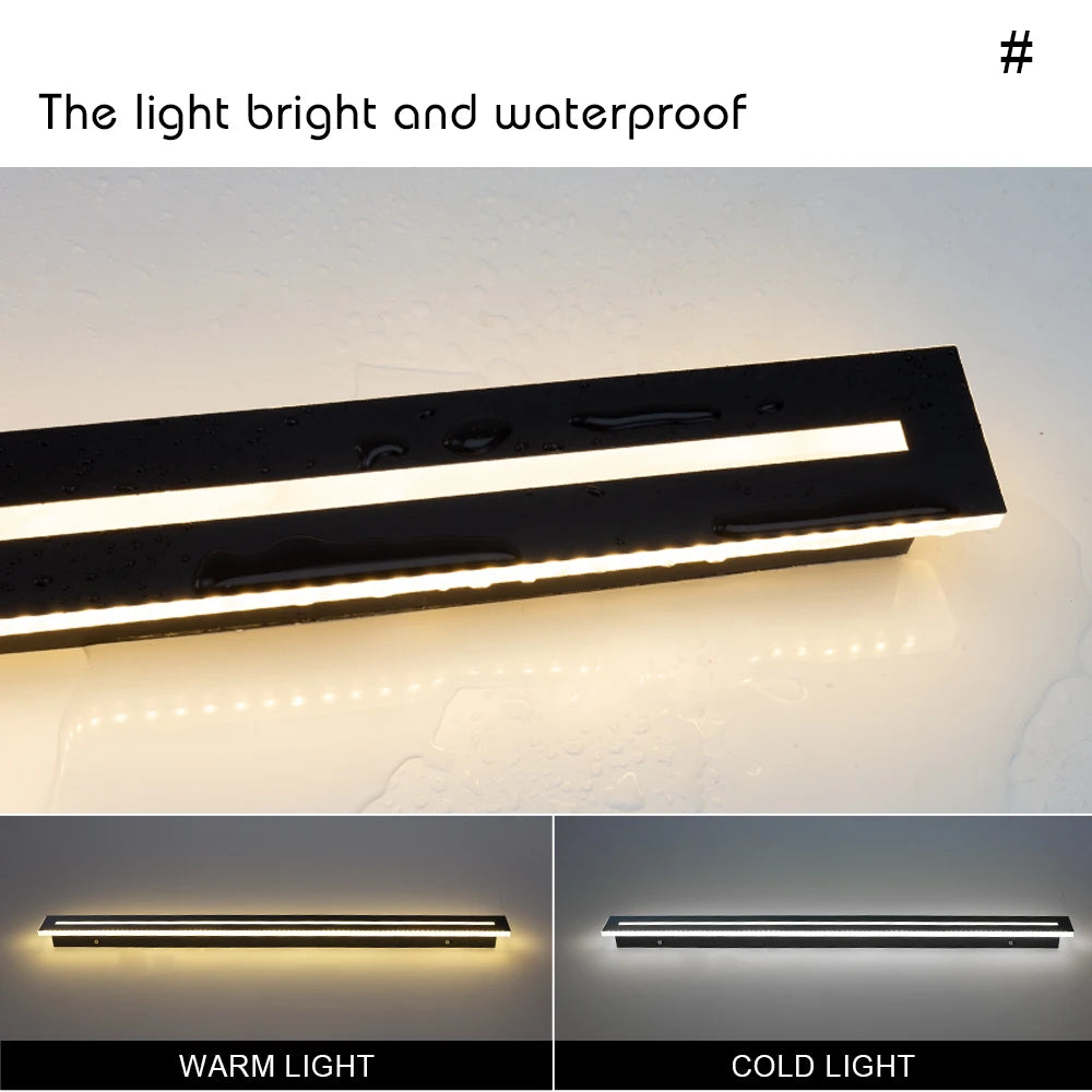 30/40/50/60/80W Outdoor Wall Lamps Waterproof IP65 LED Long Wall Lights Modern Garden LED Lamps Lighting Indoor Home Wall Light