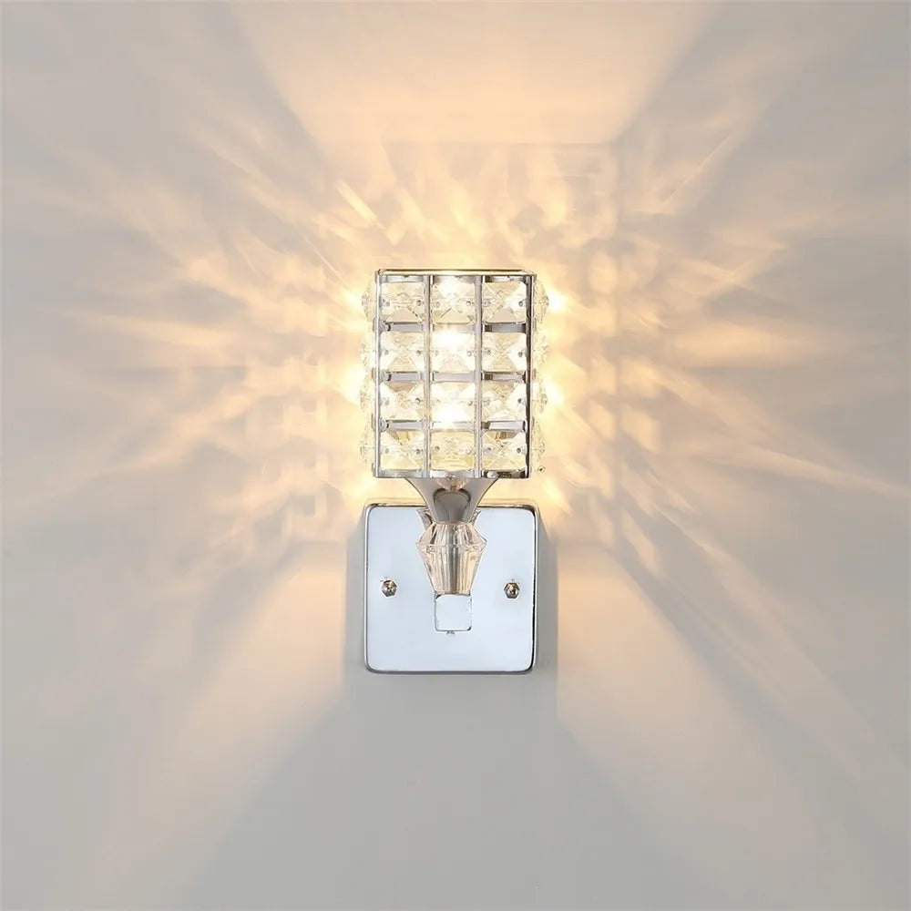 Wall lights Indoor Lighting Wall Lamp Crystal Lights Bedroom Bedside  Aisle Wall Sconce Gold/Sliver Modern Home Ligting E14/27