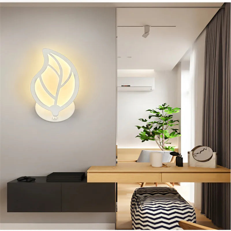 minimalist Leaf Wall Lamp living room study corridor courtyard lights acrylic LED wall light Bedroom bedside Decor Night Light